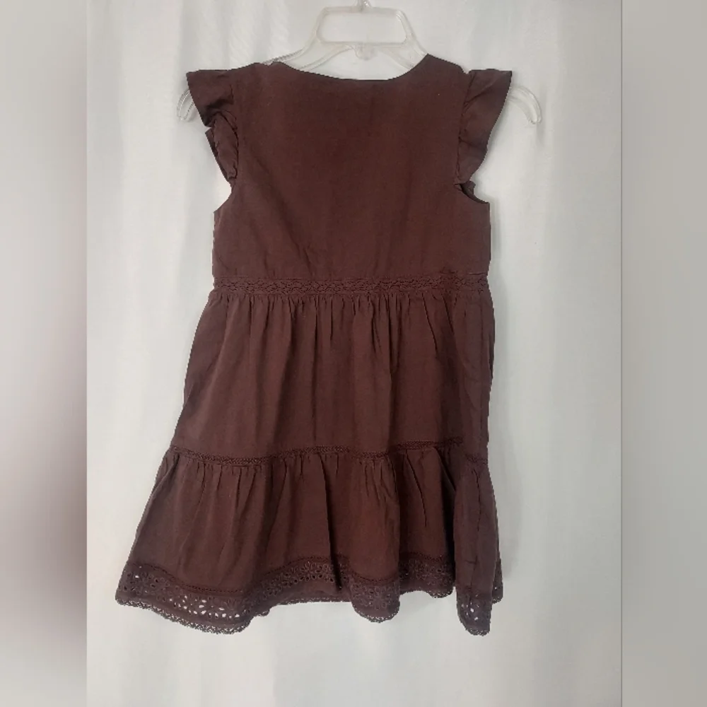 Gap Teen Cap Sleeves Brown Tiered Dress. Size 8